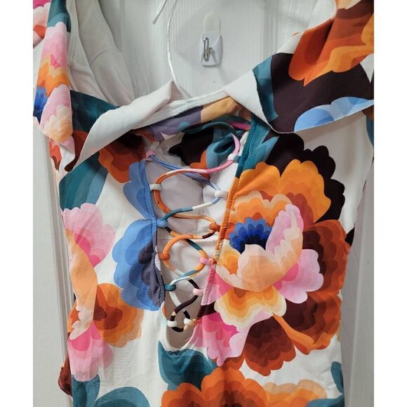 LA Blanca Floral Off Shoulder Ruffle One-Piece 12 - Picture 7 of 11